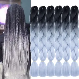 Jumbo Braids 24 pollici Estensioni dei capelli intrecciati all'uncinetto sintetici 100 g / pz Treccia per scatola per trecce