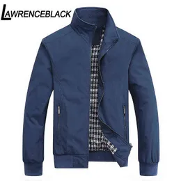 LAWRENCEBLACK Mens New Arrived Jackets Men Spring Autumn Casual Jacket Solid Color Stand Collar Coat Men Business Jacket 2021 Y220803