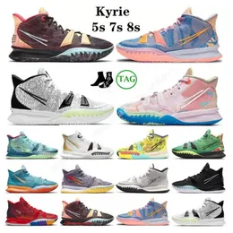 تسليم سريع 2022 Kyrie 7 Kyries 5s أحذية كرة السلة مجموعة خاصة Fx قبل الحرارة Viii Kyrie رجال الذهب الفجر شاطئ المشاعر الأخت أيقونات من أحذية رياضية رياضية