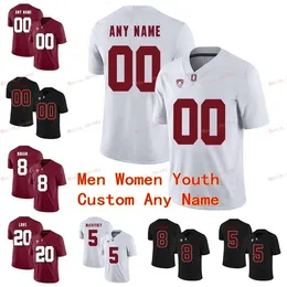 Nik1 Stitched Custom 22 Cameron Scarlett 23 Trevor Speights 25 Alex Carter 3 KJ Costello Stanford Cardinal College Uomo Donna Maglia della gioventù