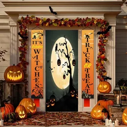 FENGRISE Halloween Door Couplet It's October Witches Halloween Decoration For Home Trick Or Treat Horror Party Supplies 200929