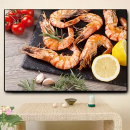 Seafood Grains Spices Vegetables Kitchen Cooking Canvas Painting Posters and Prints Cuadros Wall Art Food Pictures Living Room