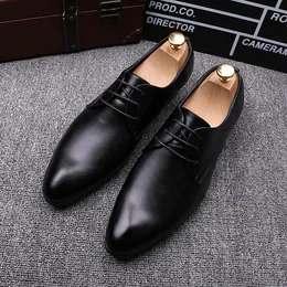 2023 Business Casual Dress Shoes męskie ślubne sukienki wizytowe miękkie skórzane buty sznurowane buty derby