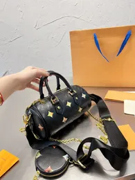 Luksusowe marki torby na ramię torby 5A Wysokiej jakości skórzane drukowanie damskie torebki łańcuch mody diamentowy torba na bęben na ramię