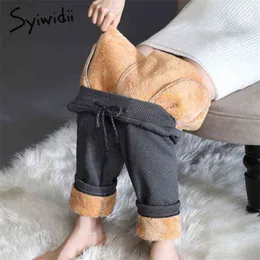 Syiwidii-Pantalones de Forro Polar Para Mujer PantalN Chndal Con Cordn Cintura Elstica Terciopelo Clido Largo Completo Ropa 221225