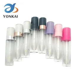 10/30/50/100 PCS 5ML ABS Lip Gloss Tube Empty Plastic Lip Balm Tubes With wand White Cap Lip glaze container cosmetic packing T200819