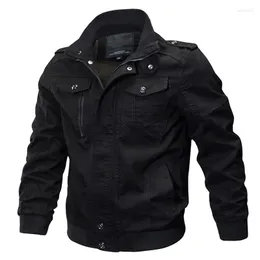 Kurtki męskie upuszczanie wojskowej kurtki bombowce mężczyźni Casual Cotton Mens Coats Army Slim Fit Pilot Casacas para hombre