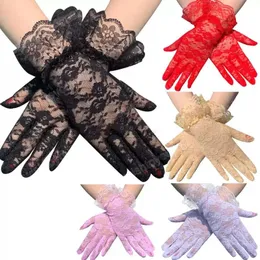 Fashion Flowers Women's Summer Driving Gloves Non-slip Block UV Touch Screen Gloves Breathable Cotton Gloves for Women