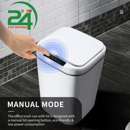 1518L Akıllı Çöp Kutuları Akıllı Kızılötesi Hareket Sensörü Atık Kutusu Mutfak Banyo Çöp Kutusu Kapak Araç Saklama Kutusu 220813