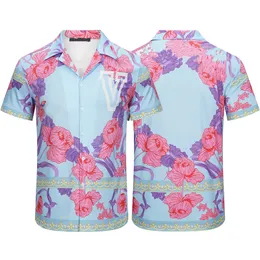 Mens Amri Camiseta Designer Camisas Casablanc Hawaii Camisas Vestido Camisa Impressão Padrão Camicia Unisex Button Up Hemd Tee Verão Praia 316