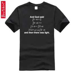 God Said Max Well Equations Math Science Discount T Shirts Fashion Young Custom Tops Tees Black Autumn Clothing Plus Size 3XL 220509