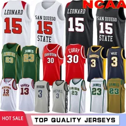 قمصان كرة السلة Jersey NCAA LeBron 23 James College Kawhi 15 Leonard Wade Allen 3 Iverson Davidson Wildcats Stephen 30 Curry Texas University