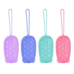 Silicone Bubble Bath Brush Double-Sided Massage Scalp Backrubbing Bath Exfoliating Skin Washing Hair Tools