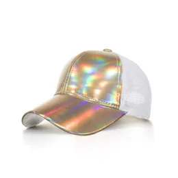 Berets Laser Light Net Mesh Cap Fashion Baseball Caps Sun Hat Summ