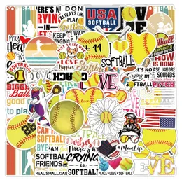 50 Pz/lotto Del Fumetto Softball Sport Graffiti Adesivi Decalcomanie Del Fumetto Giocattolo Per Bambini FAI DA TE Diario Valigia Scrapbook Del Telefono Del Computer Portatile Bike Sticker