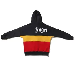 PA designer luvtröja för män ängeltryck luvtröja ins hip-hop lös oversize sweatshirt flerfärgad sömmar bomullströja jacka älskare hoodies