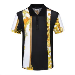 Męskie koszulki polo 2022 letnia koszula markowa odzież bawełna z krótkim rękawem Business Casual w paski projektant Homme Camisa oddychająca #910