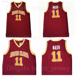 NCAA Basketball Santa Clara Broncos Steve Nash College Koszulki 13 Czerwony Kolor zespołu Dla fanów sportu Oddychająca koszula Haft i szycie Czysta bawełna Uniwersytet