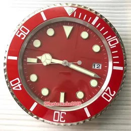 5色優れた高品質の壁掛け時計2つのトーン116619 116610 Luminescent 34cm x 5cmのステンレス鋼Vkクォーツクロノグラフ家の装飾家族の時計