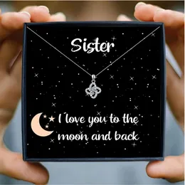 Pendant Necklaces To My Sister Crystal Necklace Women Clavicle Chain Fine Jewelry Party Wedding Accessories For Family GiftPendant