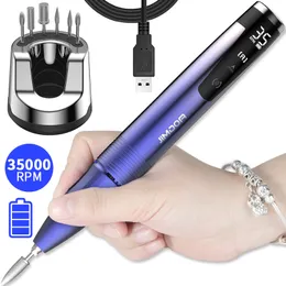 Profession Nail Art Equipment 35000rpm Cordless Rechargeable Manicure Nail Drill Machine