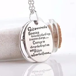 Pendant Necklaces Tree Of Life Round Card God Serenity Bible Prayer Elliptical Necklace Women With Chain Birutria Jewelry Gifts Elle22