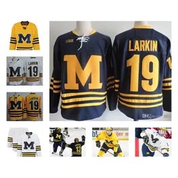 Ceomitness Custom NCAA Colleage Hockey Jerseys Michigan Wolverines Quinn Hughes Dylan Larkin Cam York Strauss Mann Thomas Bordeleau Matty Beniers any