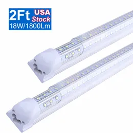 2FT Linkbar LED-butiksljus 24 tum 18W 20W 22W Tube Lights Cooler Door Lighting 24 '' Integrerade T8-lampor, 6500K AC85-277V Tak och användningsremsa Barlampa Oemled