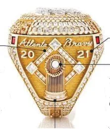 6 spelares namn 2021 2022 World Series Baseball Team Championship Ring Freeman Soler ALBIES FRIED SWANSON Souvenir Män Fan Gåva grossist Champions Presentstorlek 8-14