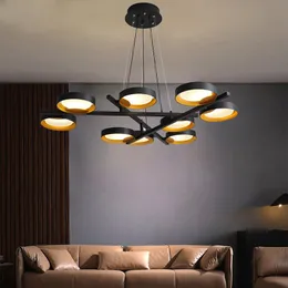 Lâmpadas pendentes iluminadas nórdicas de lustre de lesão preto/branco criativo em preto e branco de alumínio