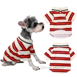 Polo pour chien T-shirts Designer Chiens Vêtements Marque Vêtements pour chiens Impression par sublimation Lettres classiques Respirant Chemises à rayures pour animaux de compagnie pour petit chien Schnauze Caniche L A342