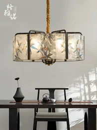 Подвесные лампы современный китайский стиль люстры виллы гостиная столовая творческая личность все медная люстра