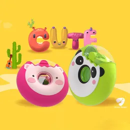 Donut kettle Cute Pink pig and Green panda water bottles with straws and tapes Children's Carrying portable tumblers DHL