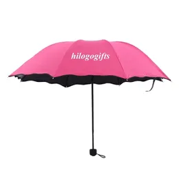 Bezpłatna firma spersonalizowana woda spotykająca się w kwitnący słoneczny prezent parasol dama ochrona UV Solid Kolor Kwiat po deszczu 220621