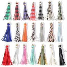 TASSEL Torba na karcie Wisiorek Biżuteria Fringe Solidna krata Leopard Silikonowe Bransoletki Keychain Bransoletka Bransoletka Keys Łańcuch Ring JJLB14797