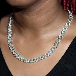 Łańcuchy punk lodowe kryształowy łańcuch kubański dla kobiet luksusowy bling dhinestone miami choker oświadczenie biżuteria