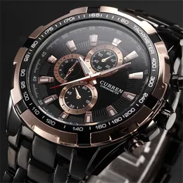 Nowa sprzedaż Curren Watches Men Quartz Top Marka Analog Wojska Zegarki Mężczyźni Mężczyźni Sport Armia Watch Waterproof Relogio Masculino T200113