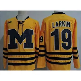 Ceuf Michigan Wolverines＃19 Dylan Larkin Hockey Jersey Embroideryステッチ任意の番号と名前のジャージ39 Dexter Dancs 14ニック