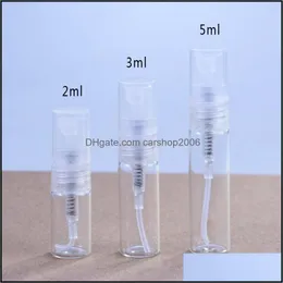 Verpackung Flaschen Office School Business Industrial 2ml L 5ml Mini Clear Glass Esit￤ts￶l pro Flaschenspray -Zerst￤uber tragbarer Reise Cosme