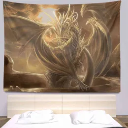 Dragon Tapestry Duże tkanina dywaniki ścienne Bohemia Dekoracja anime Tobestry Dekoracja Dekoracja dywanowa ściana dywanowa J220804