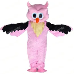 Traje de mascote de coruja rosa de Halloween Alta qualidade Fanche Fanche Party Cartoon Personagem Terno Carnaval Unissex Adultos Roupa