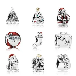 2017 الجديد 100 ٪ 925 الجودة الفضية الجنيه الفضية على طراز المينا الكريستال Christmas Charms Bead Fit Bracelets DIY المصنع بالجملة AA220315