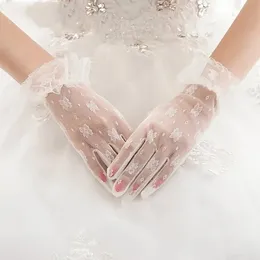 Bow Bridal Gloves Wedding Accessories Fashion Evening Gloves Lace Bowtie Bride Glove