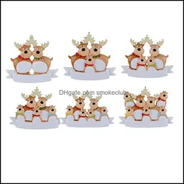 2022 New Christmas Tree Pendant Decoration Resin Snowman Xmas Elk Diy Home For Kids Giftsa43241I Drop Delivery 2021 Decorations Festive Pa