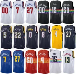 Baskı Klasik Kazanılan Basketbol Edition Michael Porter Jr Jersey 1 Aaron Gordon 50 Jeff Green 32 Bones Hyland 3 Facundo Campazzo 7 Jamal Murray 27 Tekdüzen Adam Çocuk