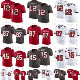 12 Tom Brady Football jerseys Mens Women Youth Kids 87 Rob Gronkowski 13 Mike Evans 45 Devin White 14 Chris Godwin Shirt Red Navy White Stitched shirts