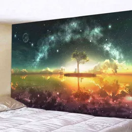 Tapestry Fantasy Night Scenic Carpet Wall Hanging Home Decor Starry Sky Tree Cl