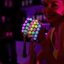 Silicone Luminous Bead Wrist Keychain For Women Bracelet Keyring Car Keychain Bag Pendant Fashion Keychains