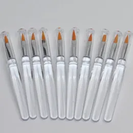 Lip Makeup Brush With Lid Transparent Small Size Lip Brush Yellow Fiber Wool Brush For Professional Lip Beauty