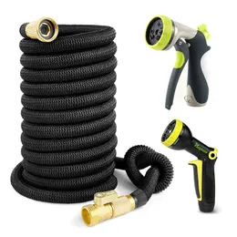 High Quality Garden Hose Expandable Teles Magic With Metal Spray Set flower Outdoor Irrigation Nozzle Y200106